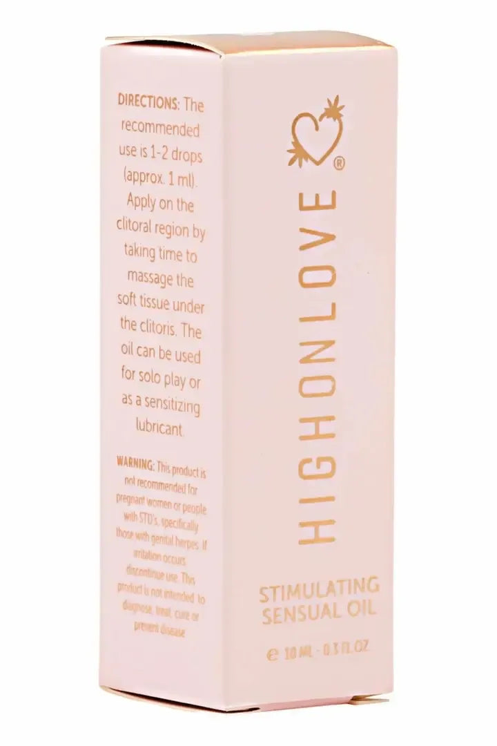 HighOnLove Mini Sensual Stimulating Oil 10 ml – jaudinantis aliejus su kanapių sėklų aliejumi, kelioninis dydis