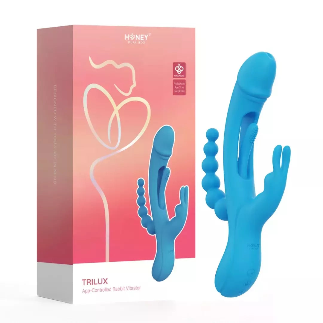 HoneyPlayBox Trilux Kinky Finger Blue daugiafunkcė intymi sistema