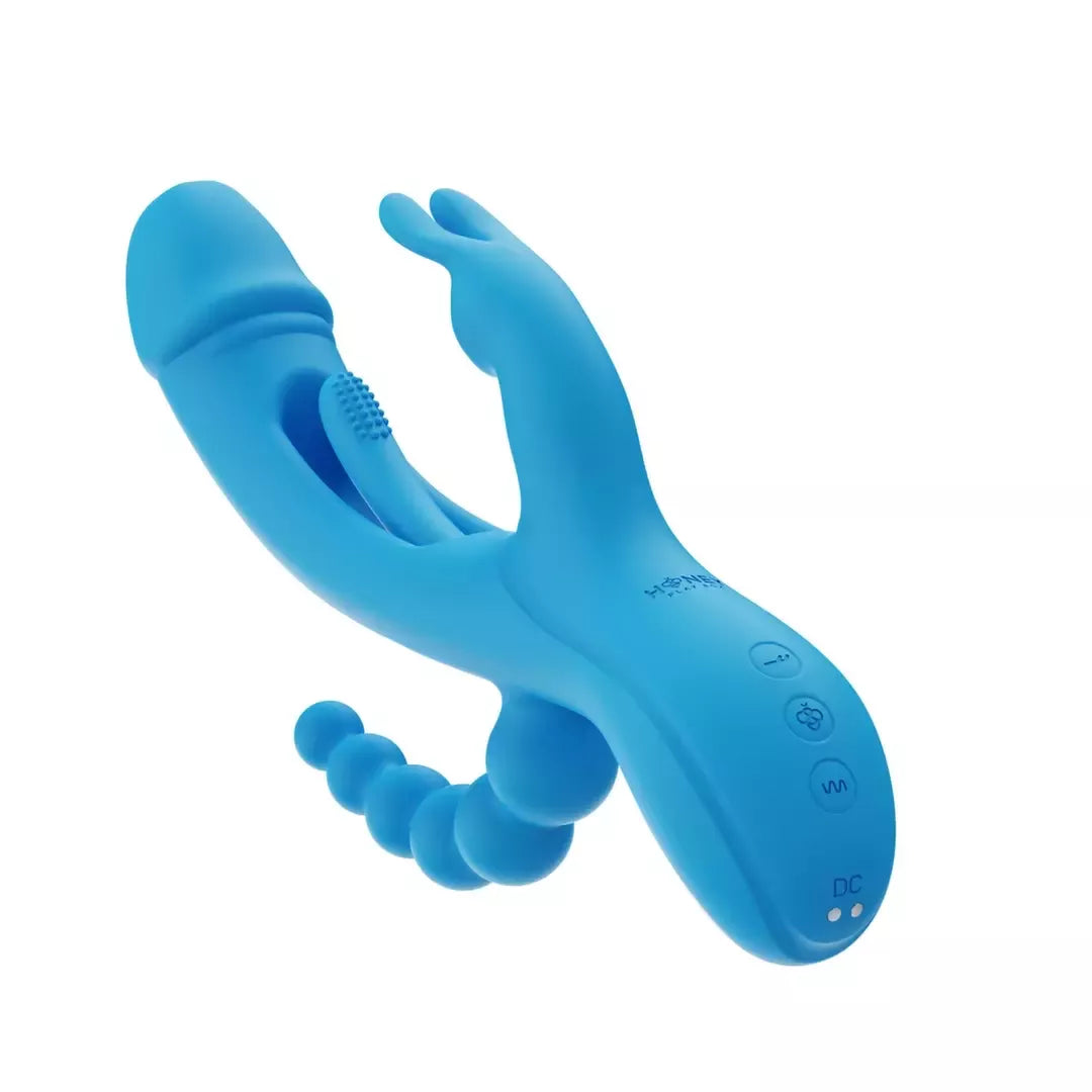 HoneyPlayBox Trilux Kinky Finger Blue daugiafunkcė intymi sistema