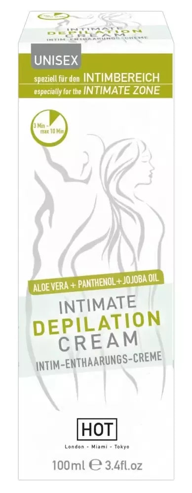 HOT Intimate Hair Removal Cream su Aloe ir Jojoba 100 ml jautriai odai