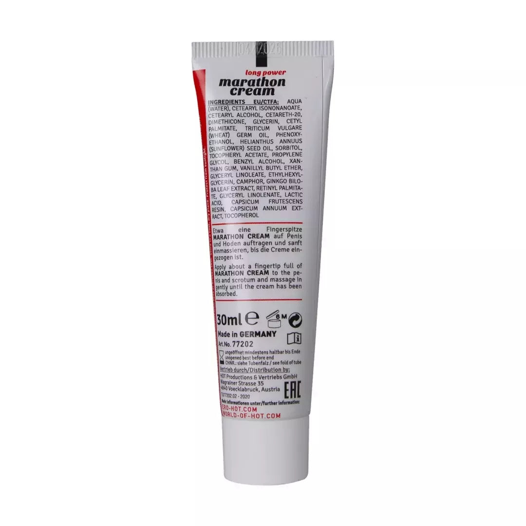 HOT Marathon vyriškas stimuliuojantis kremas 30 ml – pažangi kraujotaką skatinanti formulė