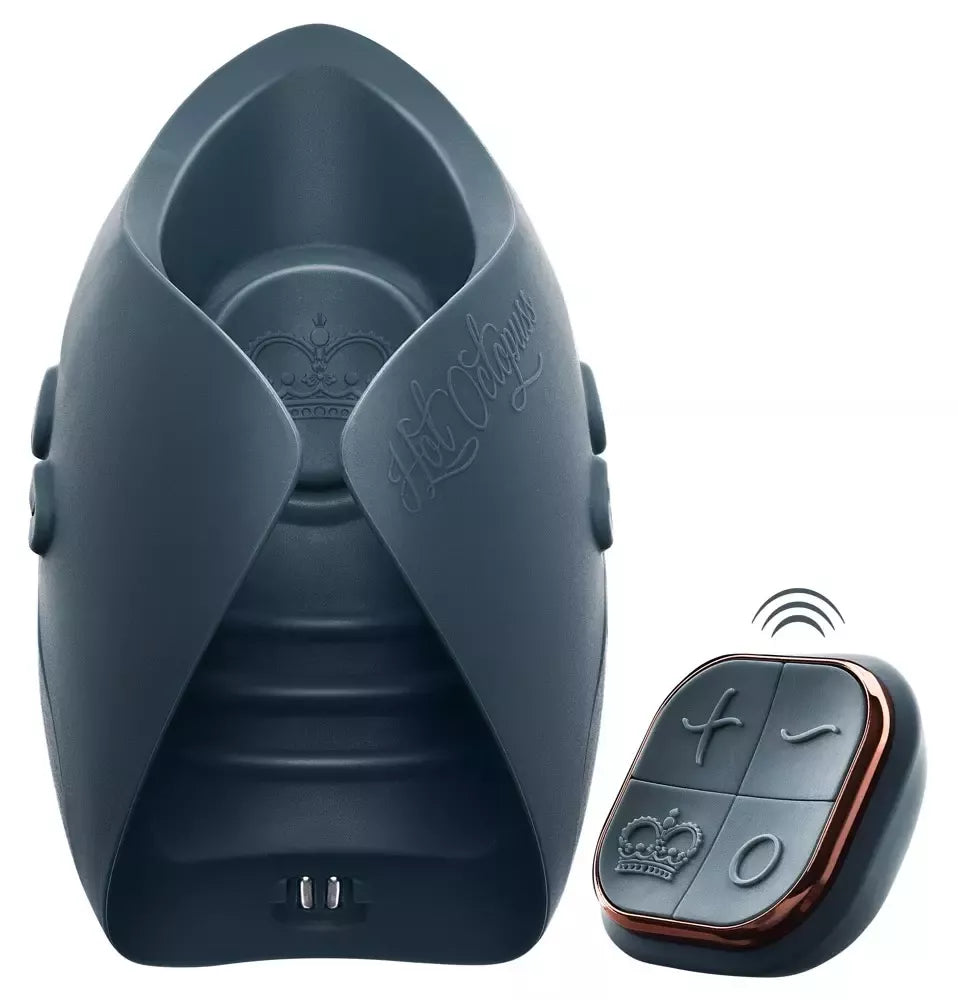 Hot Octopuss Pulse Duo 2025 intymios stimuliacijos sistema, kompaktiška, juoda