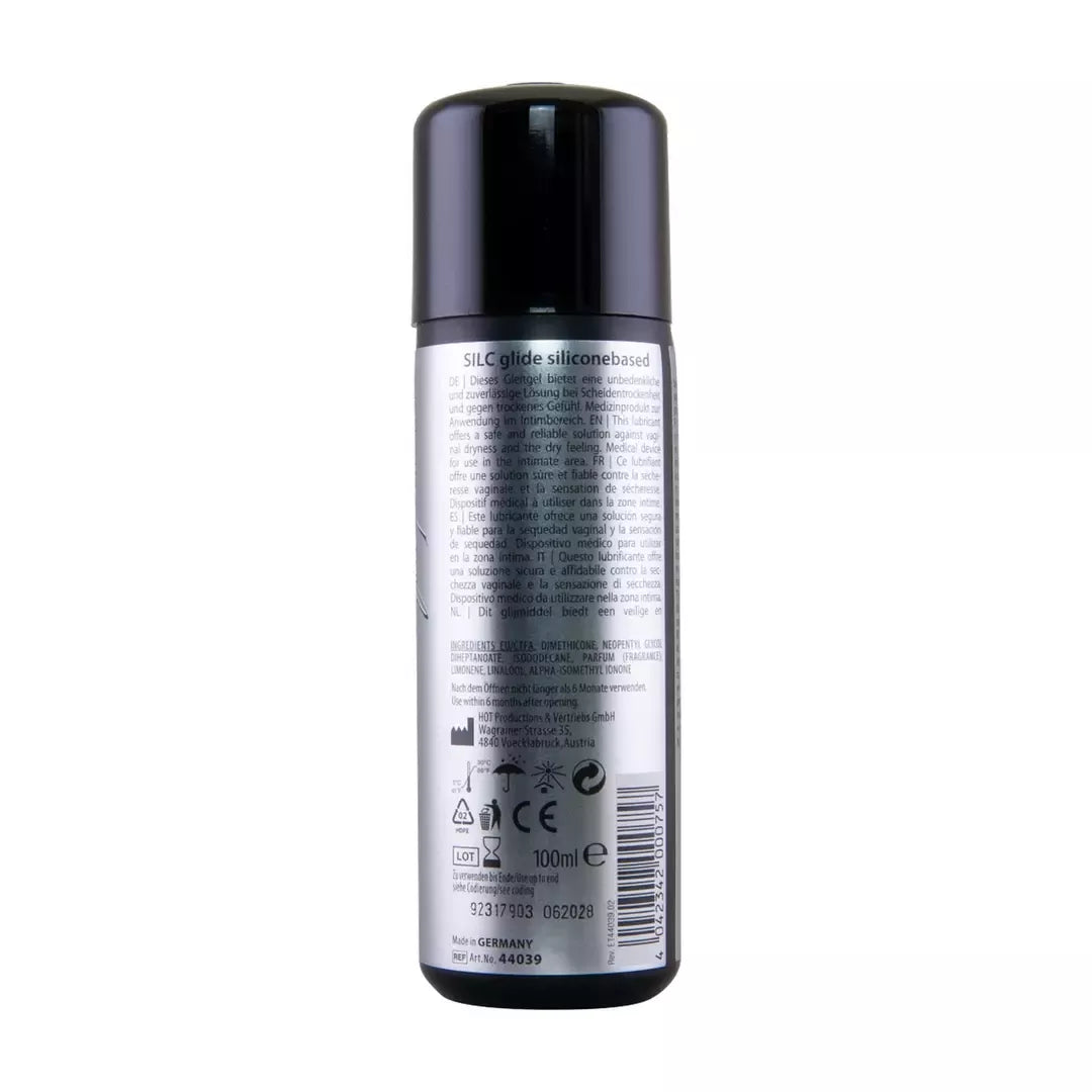 HOT SILC GLIDE silikoninis lubrikantas 100 ml – aksominio prisilietimo formulė