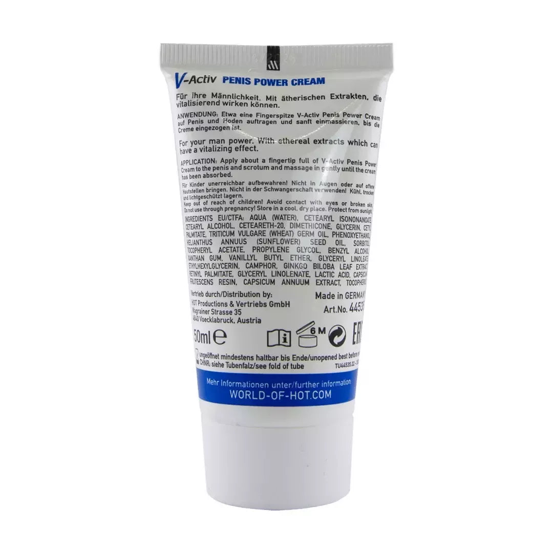 HOT V-Activ Men Power Cream 50ml – energizuojanti kasdienės priežiūros priemonė