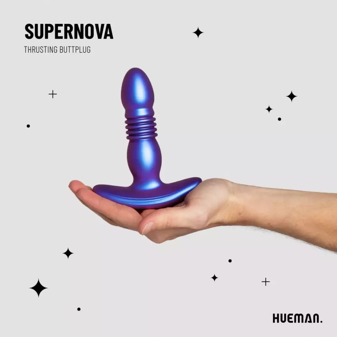 Hueman Motion silikoninis analinis stimuliatorius su stūmimo funkcija, 7 režimai, atsparus vandeniui