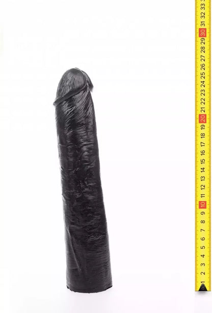 Hung System Benny 25,5 cm intymus prietaisas su siurbtuku, juodas