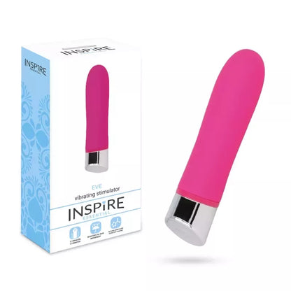 INSPIRER ESSENTIAL Eve Pink – kompaktiškas silikoninis vibratorius, 12 režimų, atsparus vandeniui