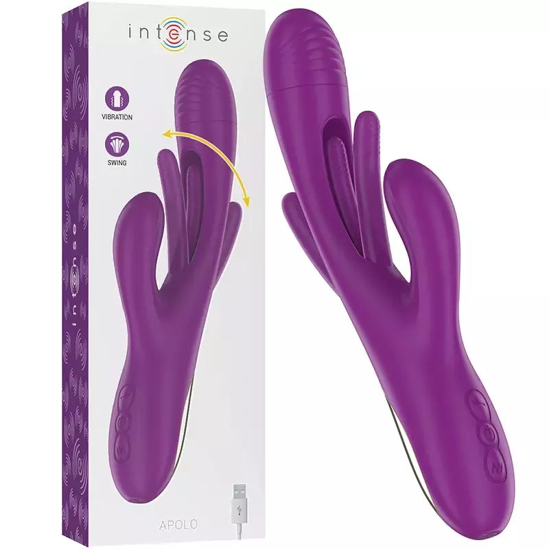 INTENSE Apolo įkraunamas vibruojantis prietaisas, violetinis, 7 režimai, atsparus vandeniui