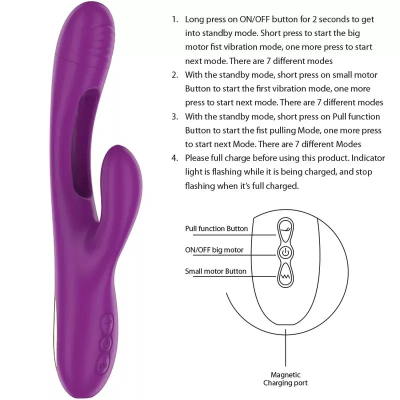 INTENSE Apolo įkraunamas vibruojantis prietaisas, violetinis, 7 režimai, atsparus vandeniui