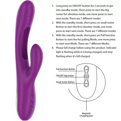 INTENSE Apolo įkraunamas vibruojantis prietaisas, violetinis, 7 režimai, atsparus vandeniui