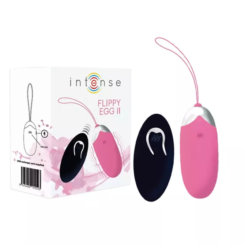 INTENSE Flippy II nuotoliniu būdu valdomas vibracinis kiaušinis, rožinis, 12 režimų, USB