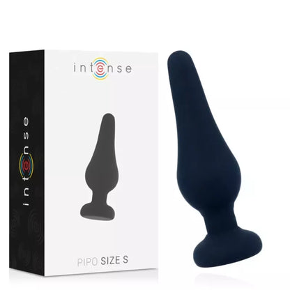 Intense Pipo S silikoninis analinis kaištis, juodas, 9,8 cm – klasikinis smailios formos dizainas