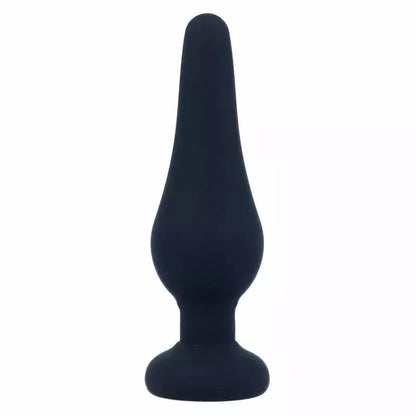 Intense Pipo S silikoninis analinis kaištis, juodas, 9,8 cm – klasikinis smailios formos dizainas