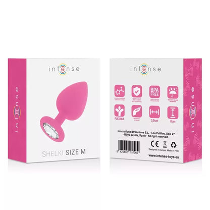 INTENSE Shelki M silikoninis analinis kamštis fuksijos spalvos, 8 cm – komfortas ir elegancija