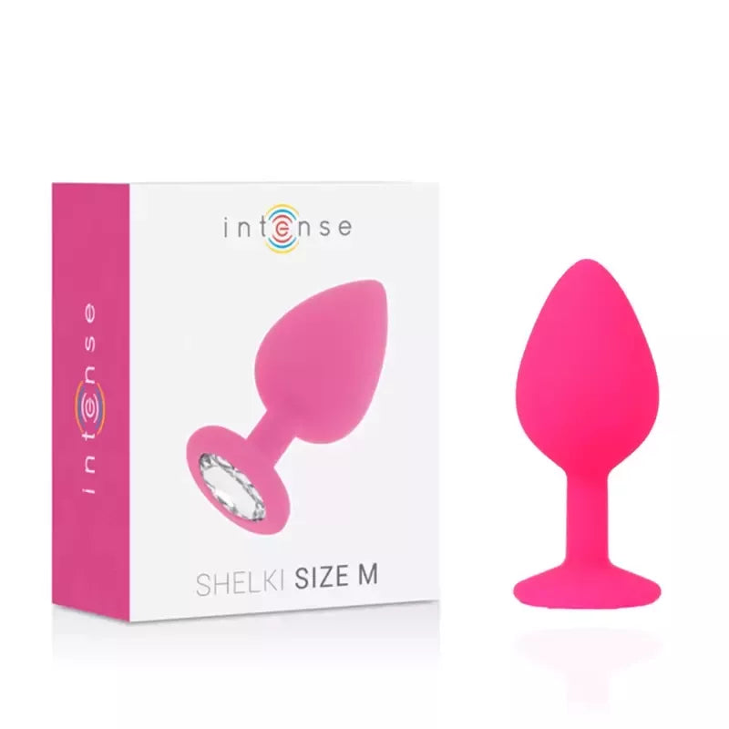 INTENSE Shelki M silikoninis analinis kamštis fuksijos spalvos, 8 cm – komfortas ir elegancija