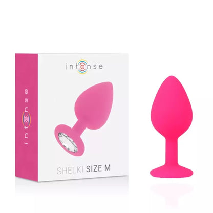 INTENSE Shelki M silikoninis analinis kamštis fuksijos spalvos, 8 cm – komfortas ir elegancija