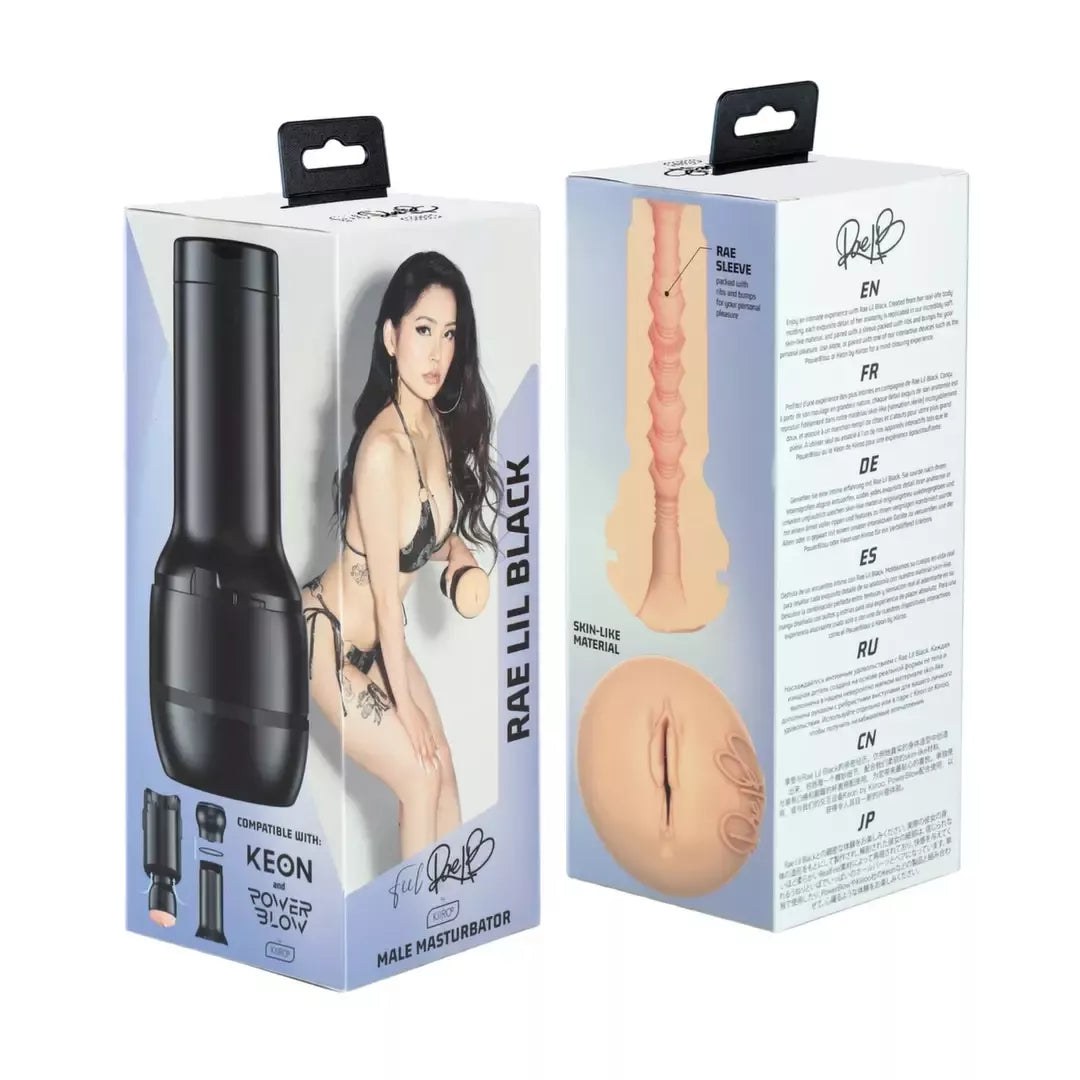 Interaktyvi mova KIIROO Feel Rae Lil Black – anatominio dizaino TPE