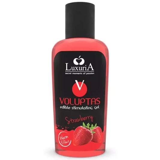 INTIMATELINE Luxuria Voluptas valgomas šildomasis masažo gelis, braškių skonio, 100 ml