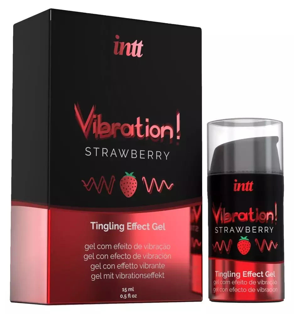 Intt Vibration Strawberry 15 ml stimuliuojantis gelis su vaisių aromatu