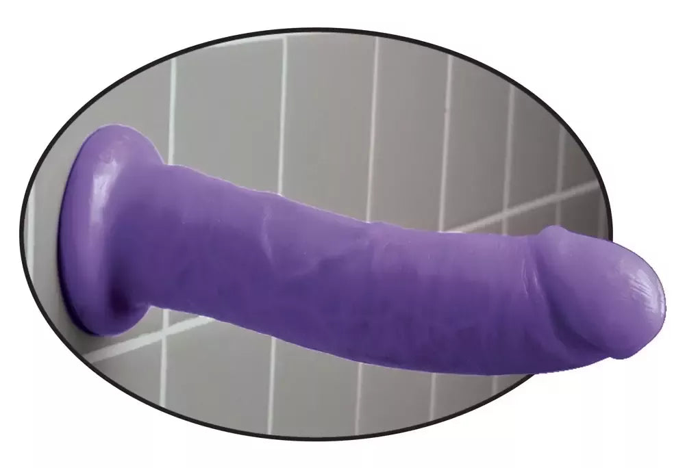 Intymus aparatas Pipedream Dillio 8", violetinis, su nusiurbimo pagrindu, 21,6 cm