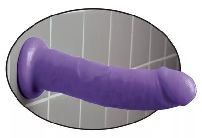 Intymus aparatas Pipedream Dillio 8", violetinis, su nusiurbimo pagrindu, 21,6 cm