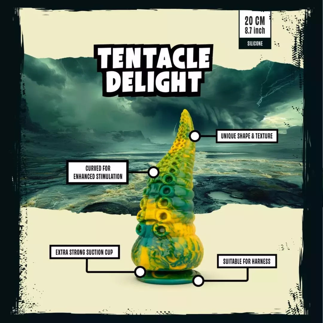 Intymus modelis Mythical Mates Tentacle Delight, žalia-geltona, 22 cm