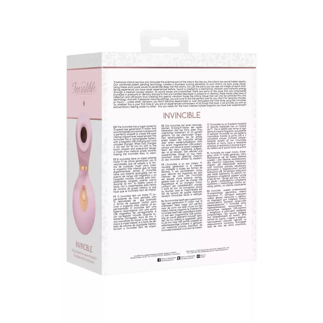 Irresistible Invincible Air Pulse modelis – 10 greičių silikoninis, įkraunamas per USB