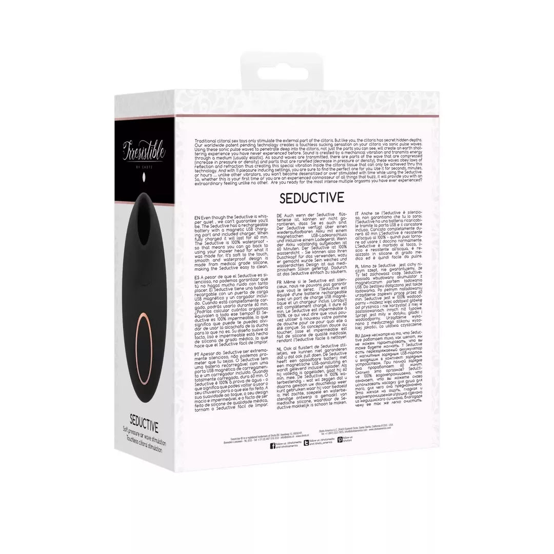 Irresistible Seductive Air Pulse prietaisas – atsparus vandeniui, įkraunamas USB jungtimi, rožinis