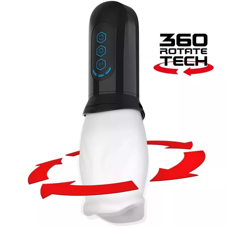 JAMYJOB Spinjob besisukantis intymus prietaisas, 3 greičiai, USB, TPE, 8 cm, juodas