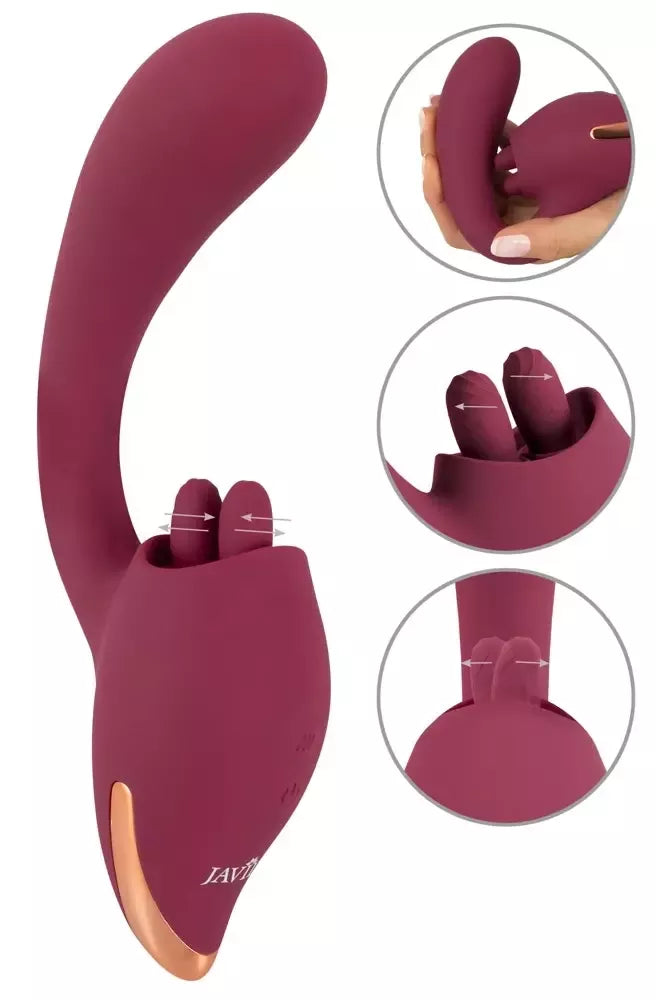 JAVIDA 2 funkcijų intymus prietaisas su vibracijos ir laižymo sistema, 20,6 cm