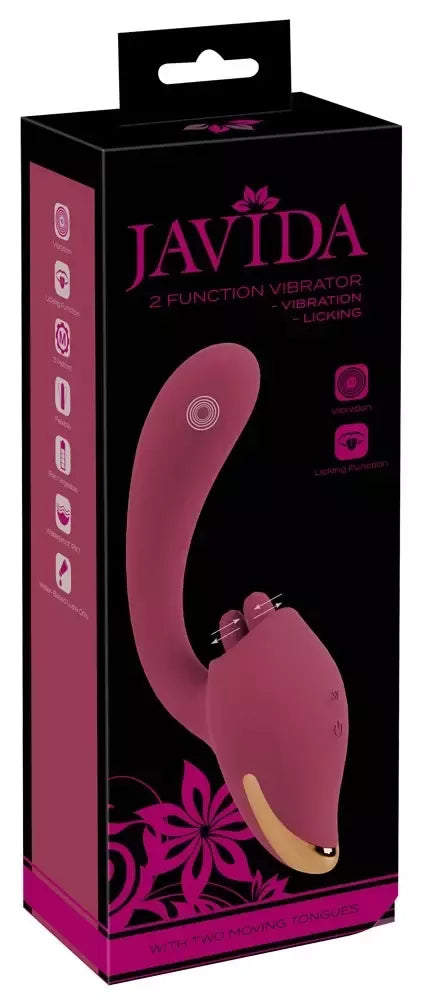 JAVIDA 2 funkcijų intymus prietaisas su vibracijos ir laižymo sistema, 20,6 cm