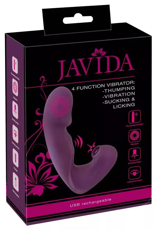 Javida 4 funkcionalus silikoninis daugiafunkcis intymus prietaisas, 18 cm