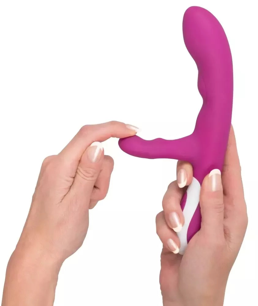 Javida Heating Vibe intymus masažuoklis su dviem varikliais, violetinis, 22 cm