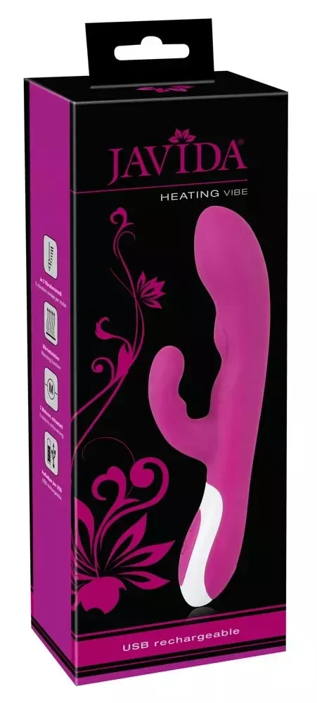 Javida Heating Vibe intymus masažuoklis su dviem varikliais, violetinis, 22 cm