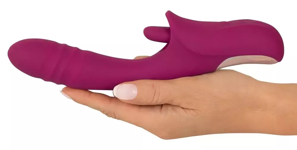 Javida Licking & Thrusting Intimate Machine silikoninis, 22,5 cm, rožinis