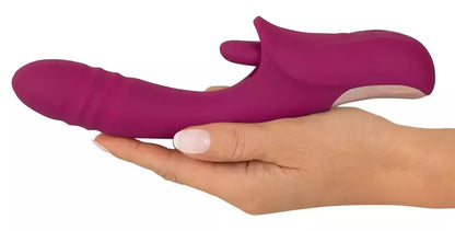Javida Licking & Thrusting Intimate Machine silikoninis, 22,5 cm, rožinis