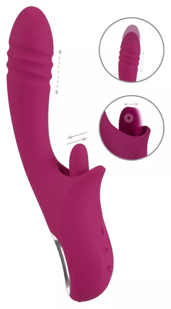 Javida Licking & Thrusting Intimate Machine silikoninis, 22,5 cm, rožinis