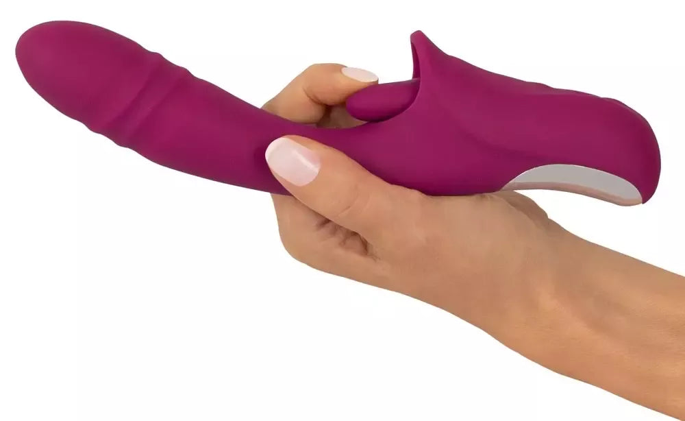 Javida Licking & Thrusting Intimate Machine silikoninis, 22,5 cm, rožinis