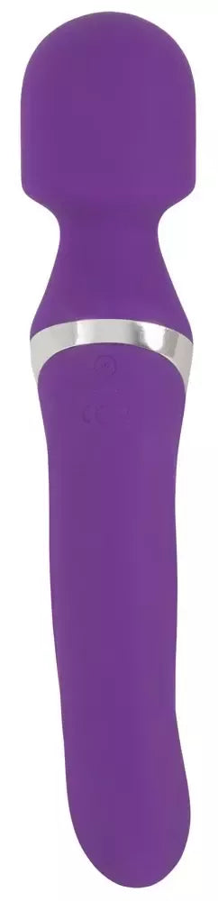 JAVIDA Wand & Pearl dvipusis vibratorius, silikoninis, 24 cm, USB įkraunamas