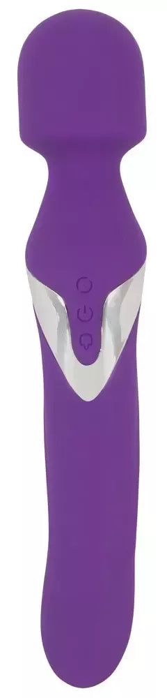 JAVIDA Wand & Pearl dvipusis vibratorius, silikoninis, 24 cm, USB įkraunamas