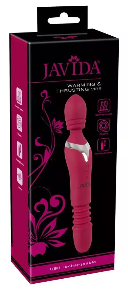 Javida Warming & Thrusting masažo lazdelė 27 cm, 7 režimai, įkraunama per USB