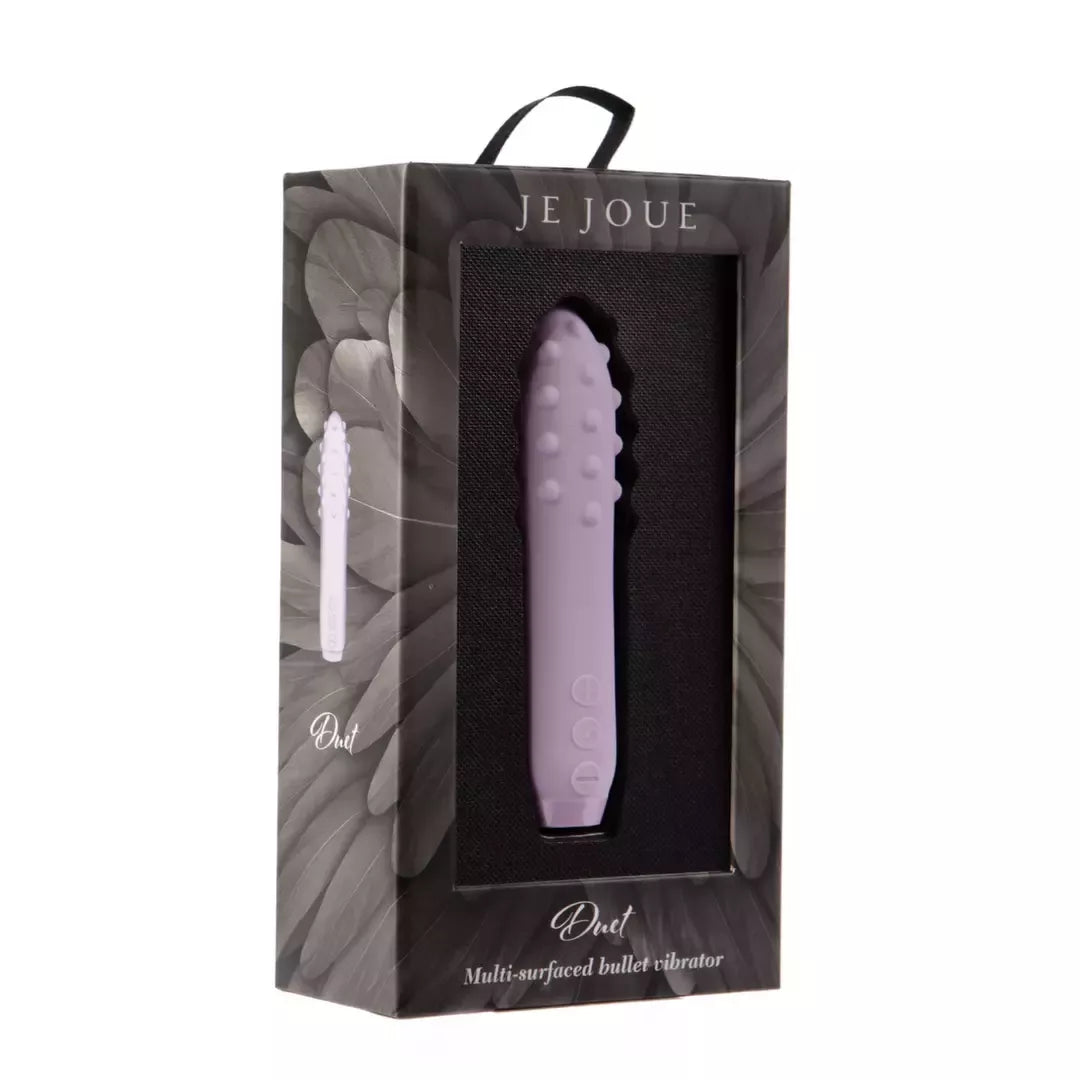Je Joue Duet Lilac daugiafunkcis kompaktiškas vibratorius, įkraunamas per USB