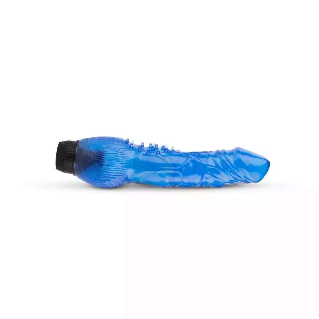 Jelly Infinity Vibrator Blue – lankstus silikoninis modelis su gyslota tekstūra