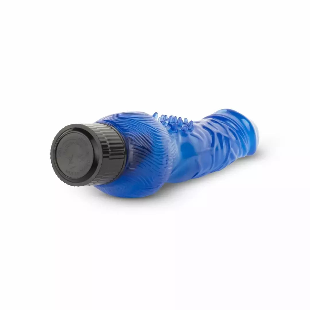 Jelly Infinity Vibrator Blue – lankstus silikoninis modelis su gyslota tekstūra