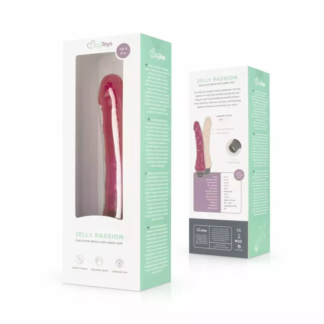 Jelly Passion Pink lankstus vibruojantis modelis – švelnus prisilietimas 20 cm