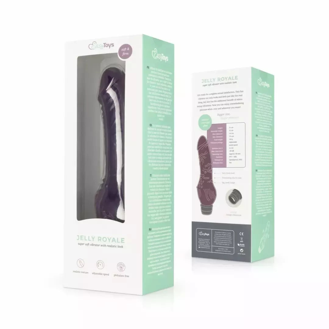 Jelly Royale vibratorius, violetinis, lankstus paviršius, 21 cm, Dream Toys