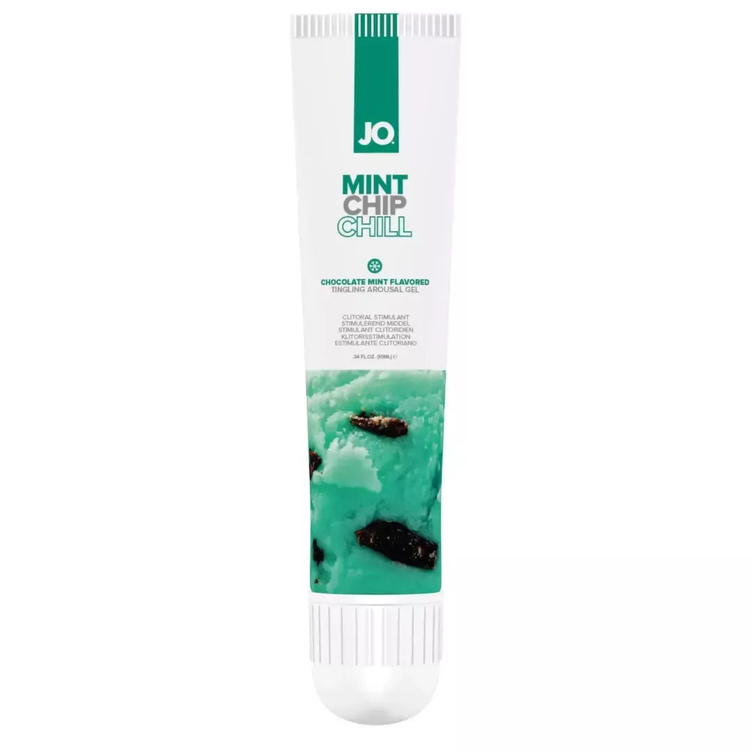JO Flavored Arousal Gel Mint Chip Chill 10ml – vandens pagrindo intymus gelis