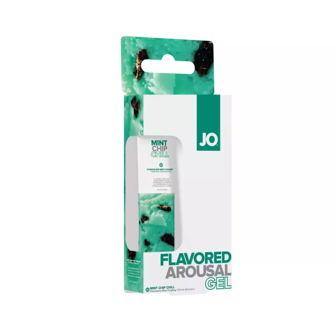 JO Flavored Arousal Gel Mint Chip Chill 10ml – vandens pagrindo intymus gelis