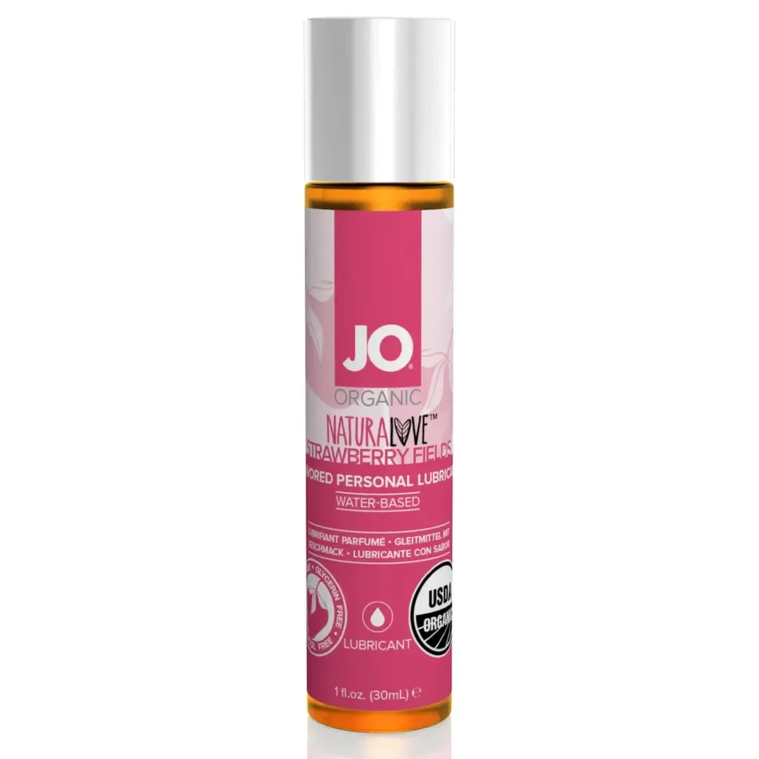 JO NaturaLove Organic Strawberry vandens pagrindo gelis 30 ml veganiškas