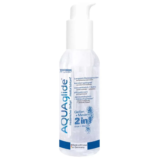 Joydivision AQUAglide 2-in-1 vandens pagrindu pagamintas gelis 125 ml – masažinis ir lubrikantas